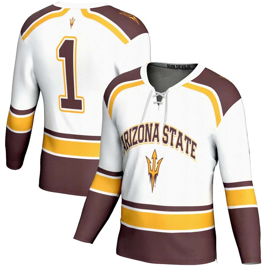 A.State Sun Devils #1 Player Game Fashion Jersey - White Stitched American College Jerseys