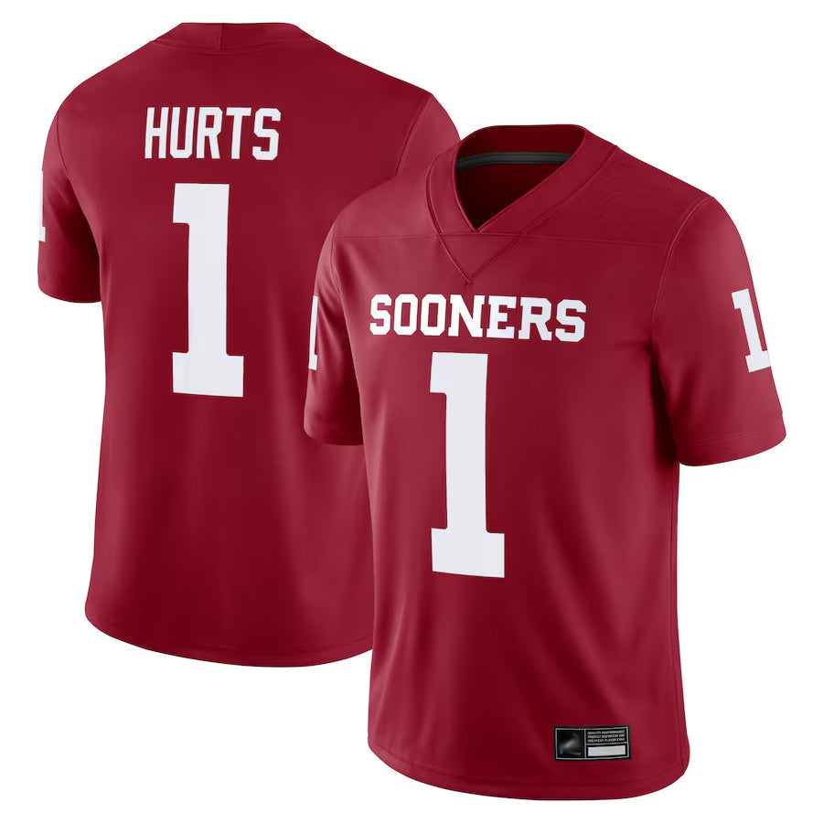 #1 Jalen Hurts Player Crimson Oklahoma Sooners Alumni Game College Jerseys