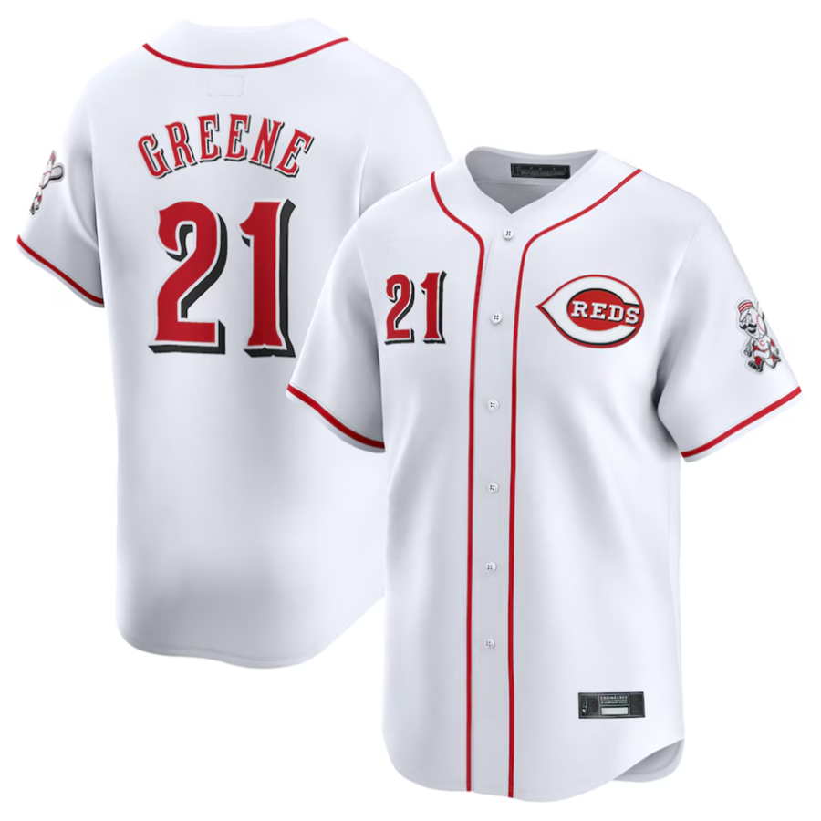 #21 Hunter Greene Player C.Reds Home Limited White Baseball Jerseys