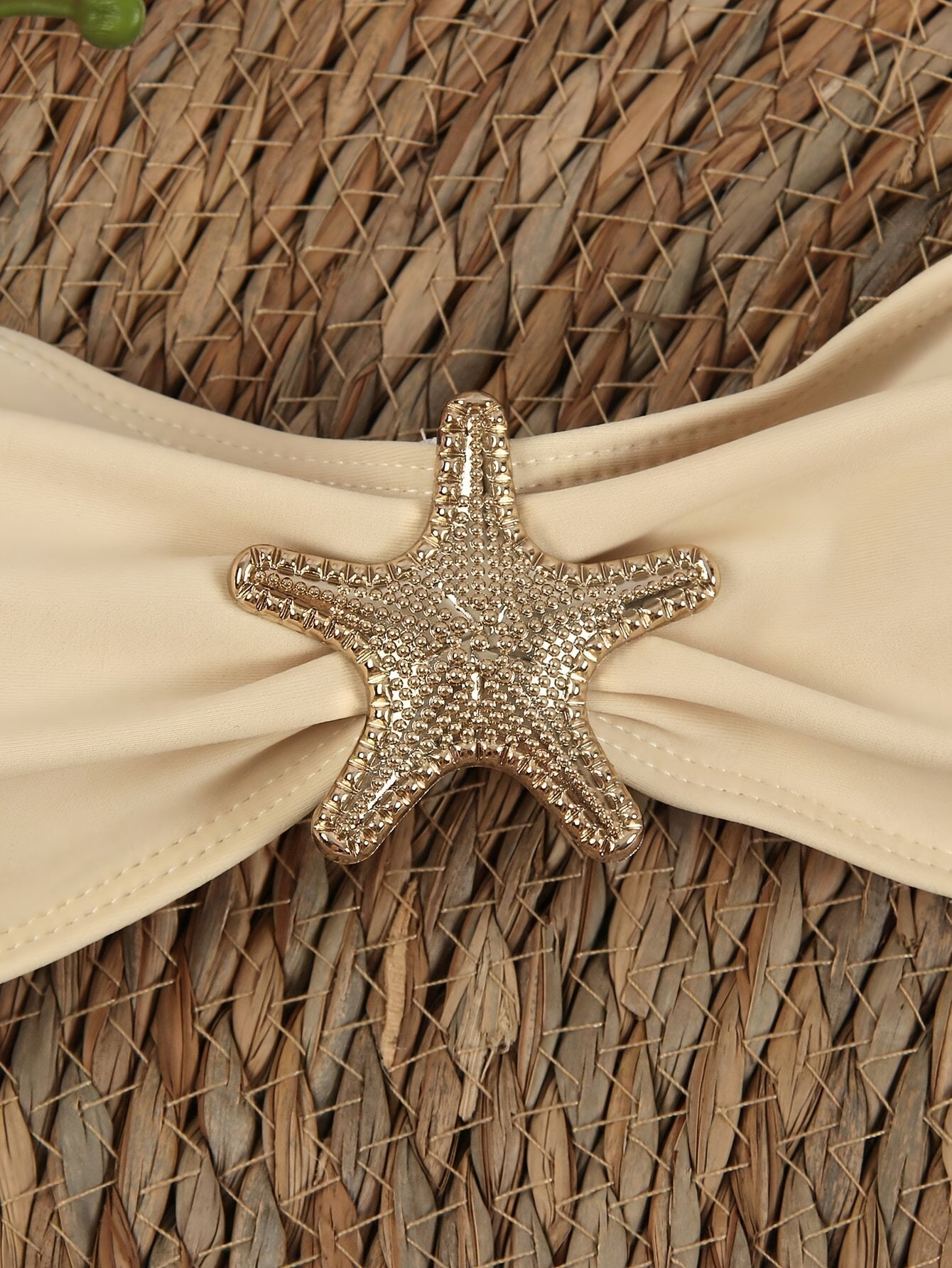 2025 New Spring Summer Sexy Bikini Sun Suit Three Pieces, Pentagram Decorative Buckle White Bikini Sun Suit Sexy Three Pieces