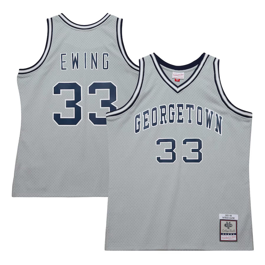 #33 Patrick Ewing Player Gray Georgetown Hoyas Swingman Basketball Jerseys