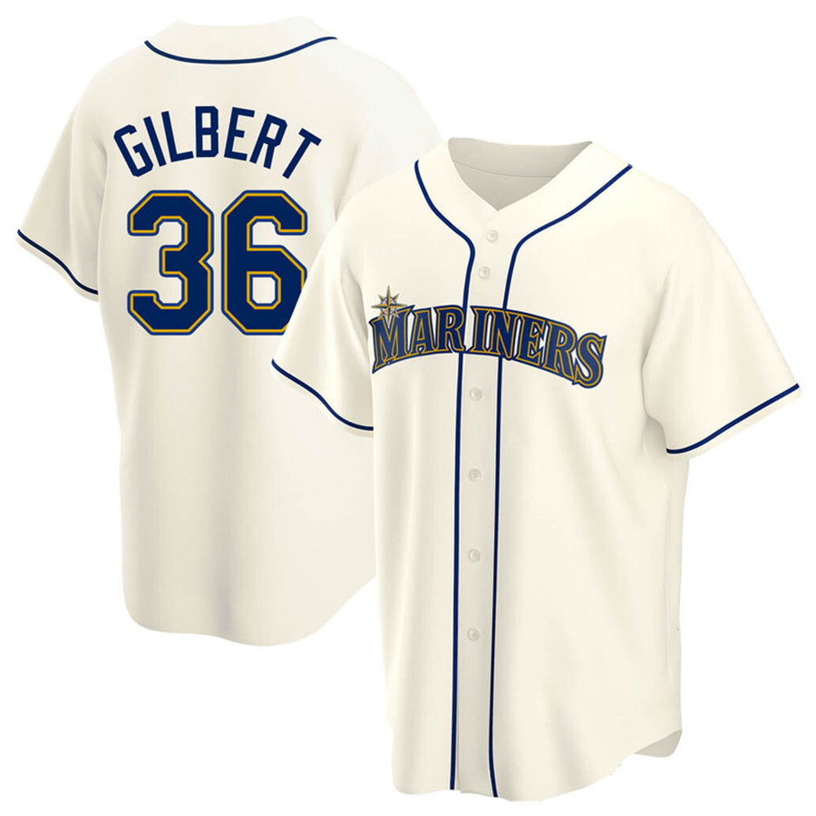 #36 Logan Gilbert Player S.Mariners Alternate Baseball Jerseys - Cream Replica