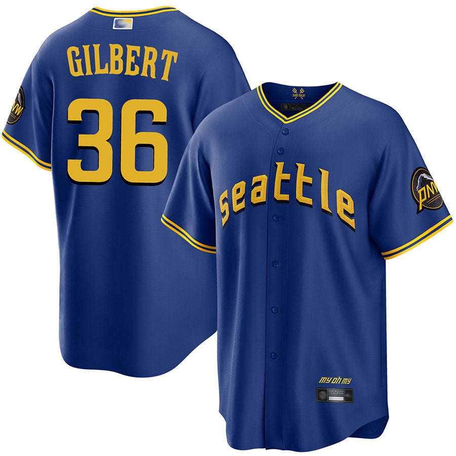 #36 Logan Gilbert Player S.Mariners City Connect Baseball Jerseys