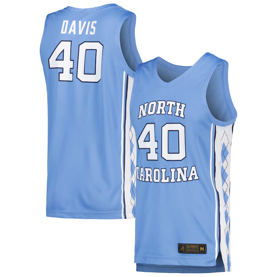 #40 Hubert Davis Player Carolina Blue North Carolina Tar Heels Replica Basketball Jerseys