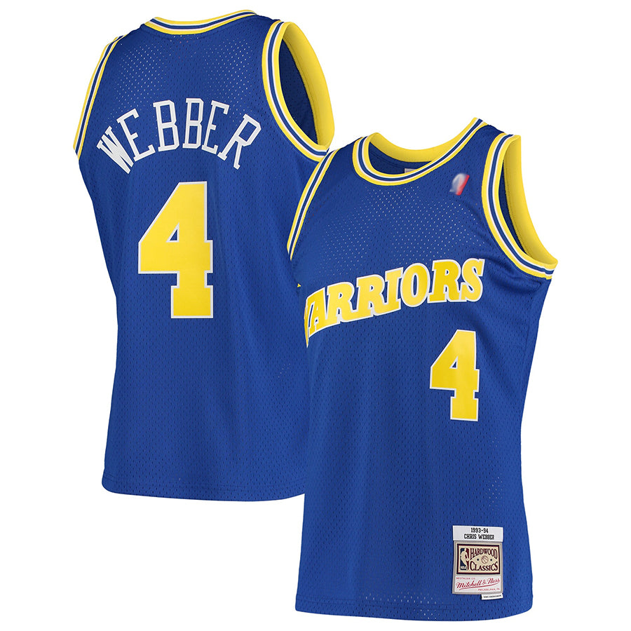 #4 Chris Webber Player Royal Golden State Warriors Classics Swingman Basketball Jerseys