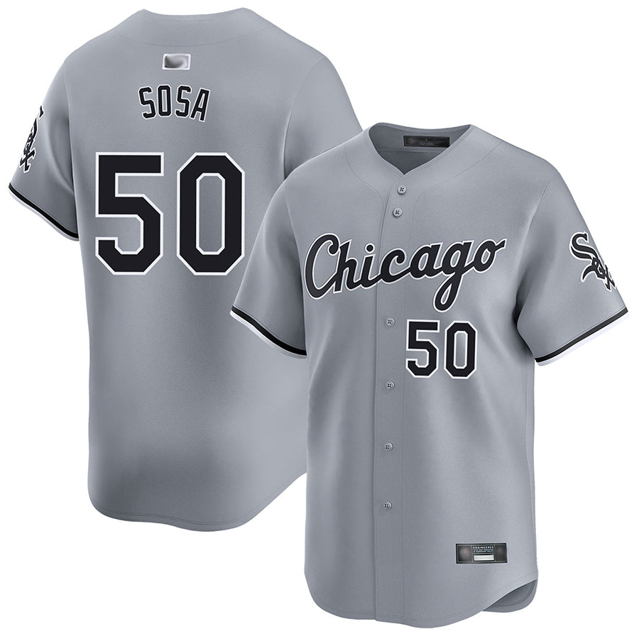 #50 Lenyn Sosa Player C.White Sox Gray Road Limited Baseball Jerseys