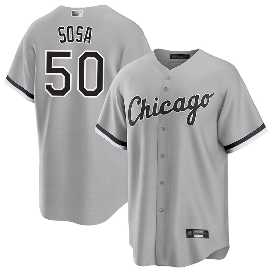 #50 Lenyn Sosa Player C.White Sox Gray Road Replica Baseball Jerseys