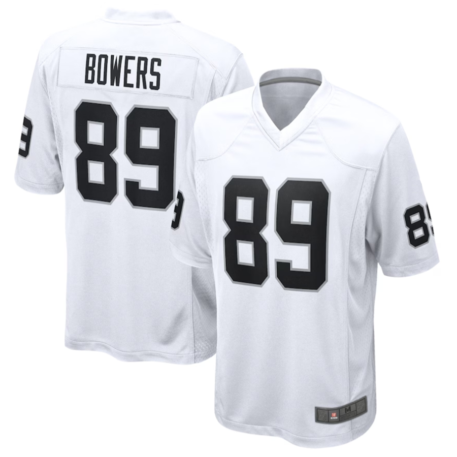 #89 Brock Bowers Player LV.Raiders White Game Football Jerseys