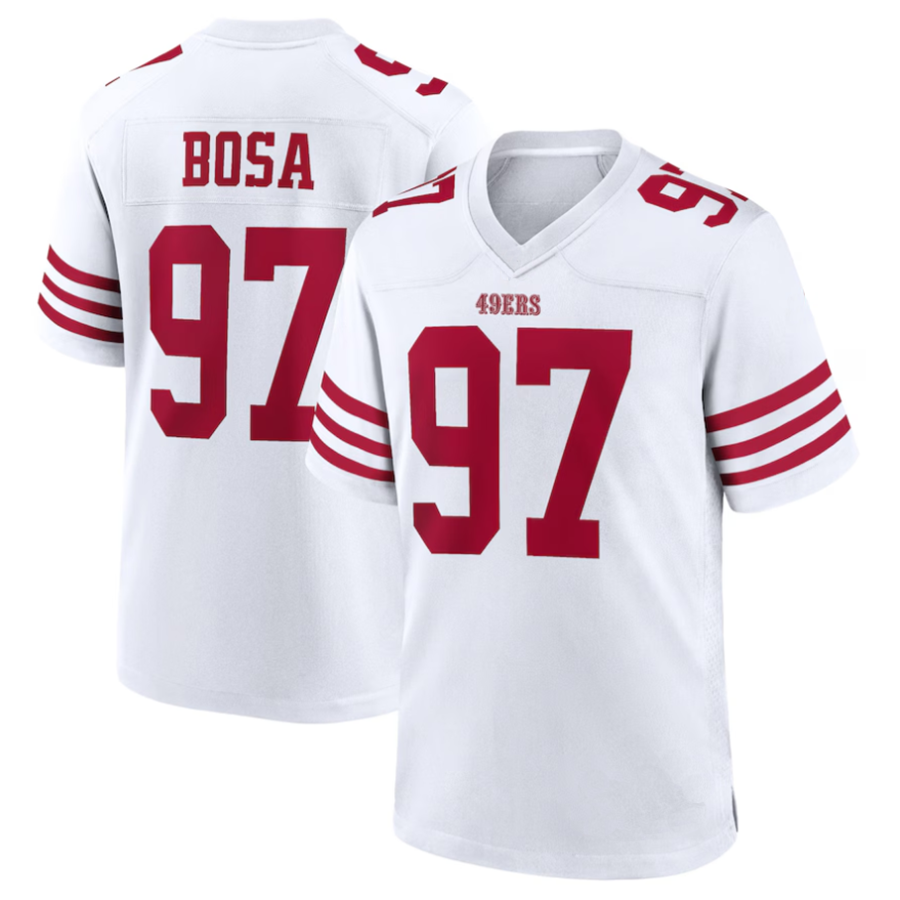 #97 Nick Bosa Player SF.49ers White Game Football Jerseys