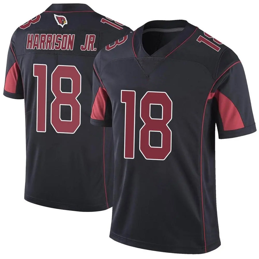 A.Cardinals #18 Marvin Harrison Jr. Player Black Vapor Limited Elite Football Jerseys