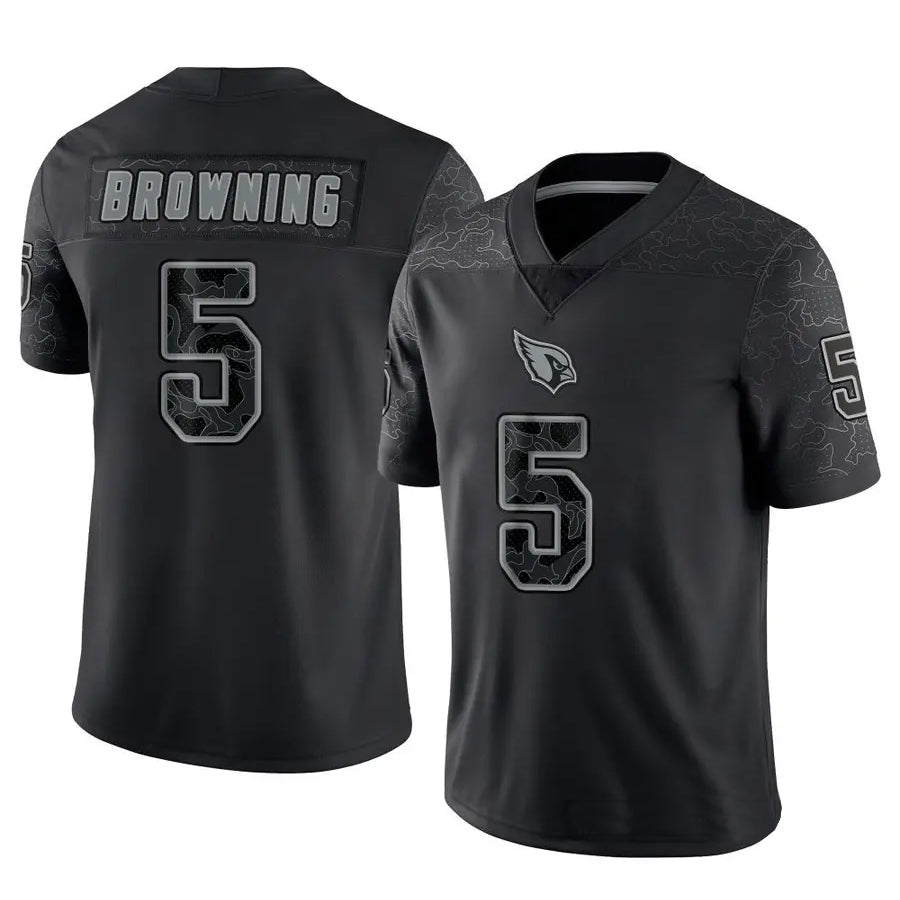 A.Cardinals #5 Baron Browning Player Black RFLCTV Limited Football Jerseys