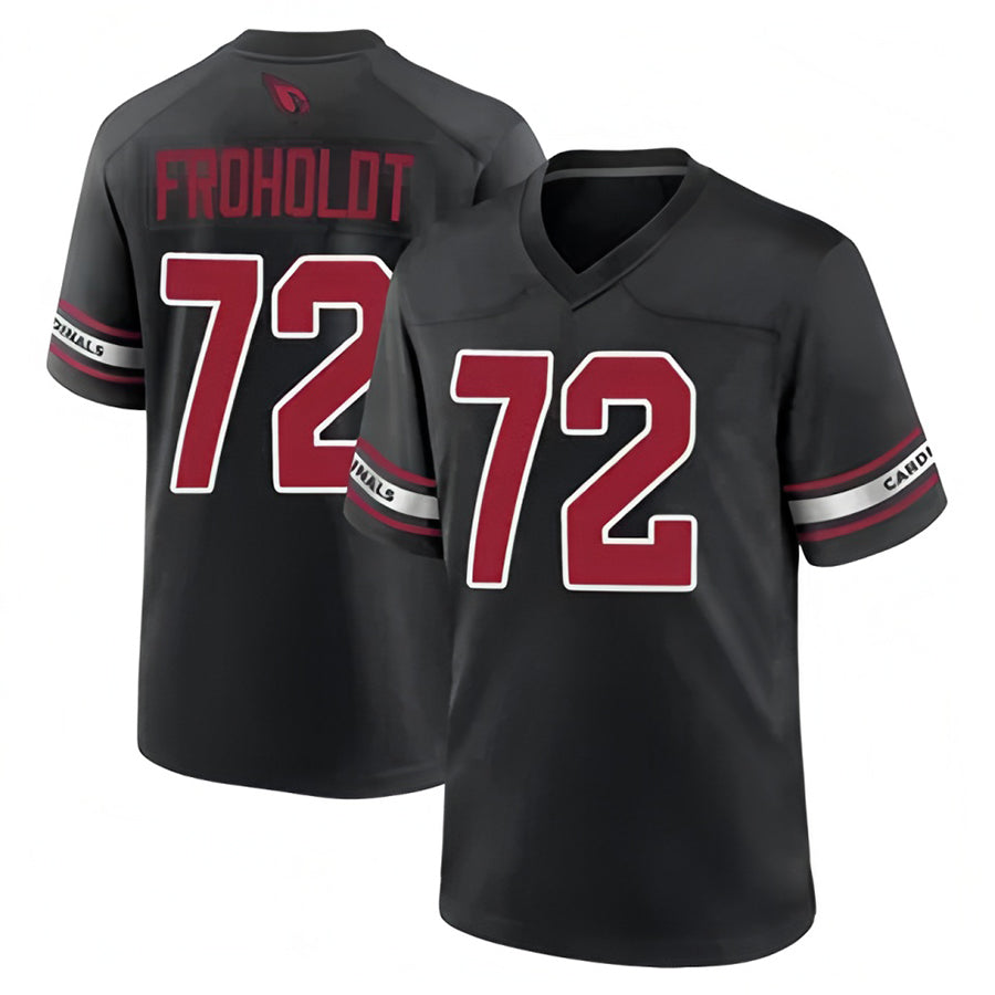 A.Cardinals #72 Hjalte Froholdt Player Black Game Football Jerseys