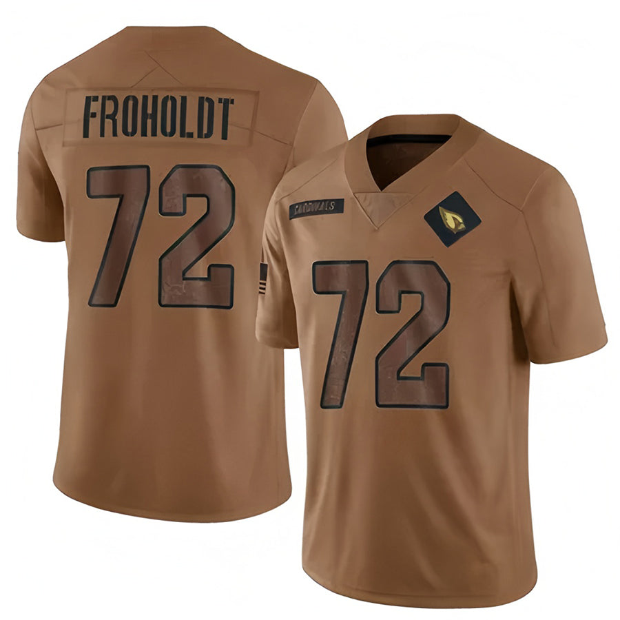 A.Cardinals #72 Hjalte Froholdt Player Brown Salute To Service Limited Football Jerseys