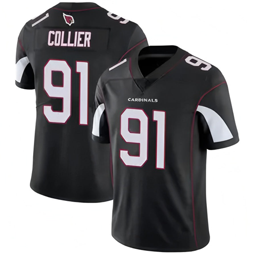 A.Cardinals #91 L.J. Collier Player Black Vapor Untouchable Elite Football Jerseys