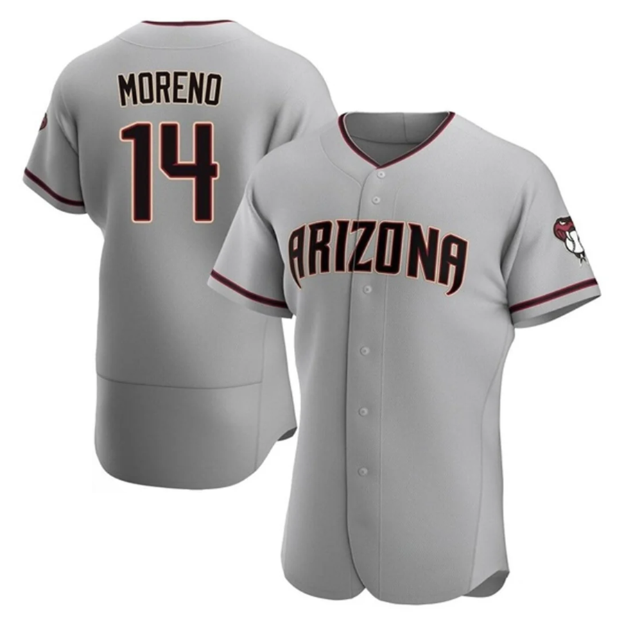 A.Diamondbacks #14 Gabriel Moreno Player Gray Home Limited Elite Baseball Jerseys