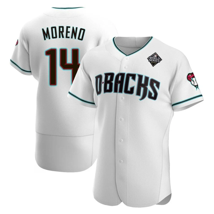A.Diamondbacks #14 Gabriel Moreno Player White Home Limited Elite Baseball Jerseys
