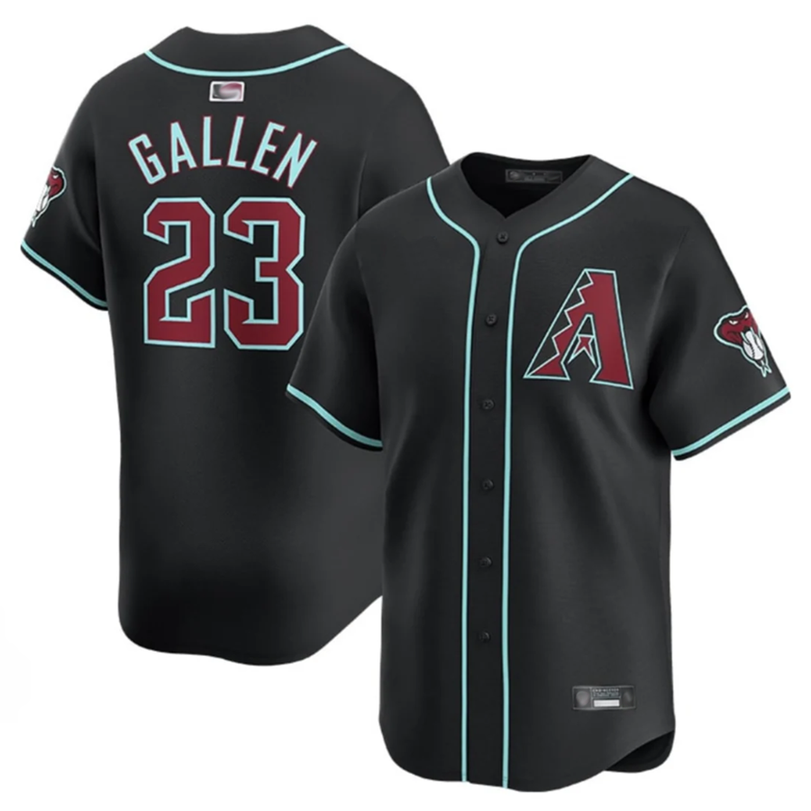 A.Diamondbacks #23 Zac Gallen Player Black Replica Game Baseball Jerseys