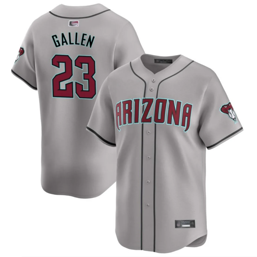 A.Diamondbacks #23 Zac Gallen Player Gray Replica Game Baseball Jerseys