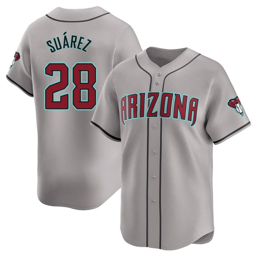 A.Diamondbacks #28 Eugenio Suarez Player Gray Home Replica Baseball Jerseys