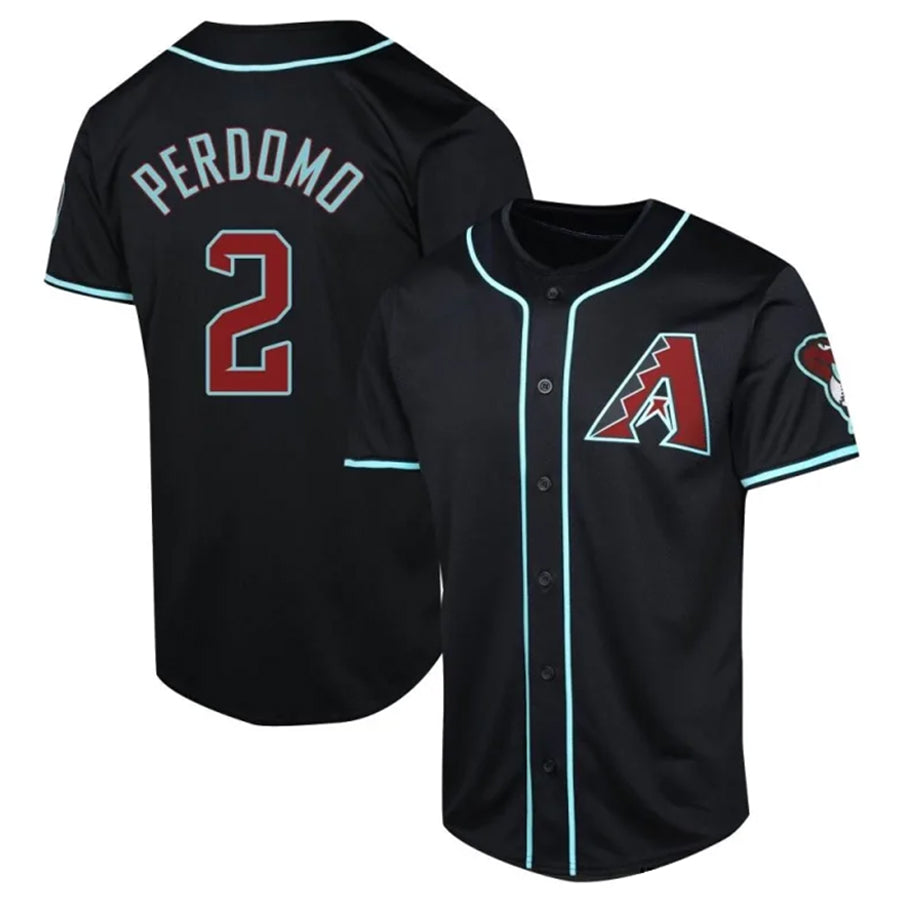 A.Diamondbacks #2 Geraldo Perdomo Player Black Home Replica Baseball Jerseys