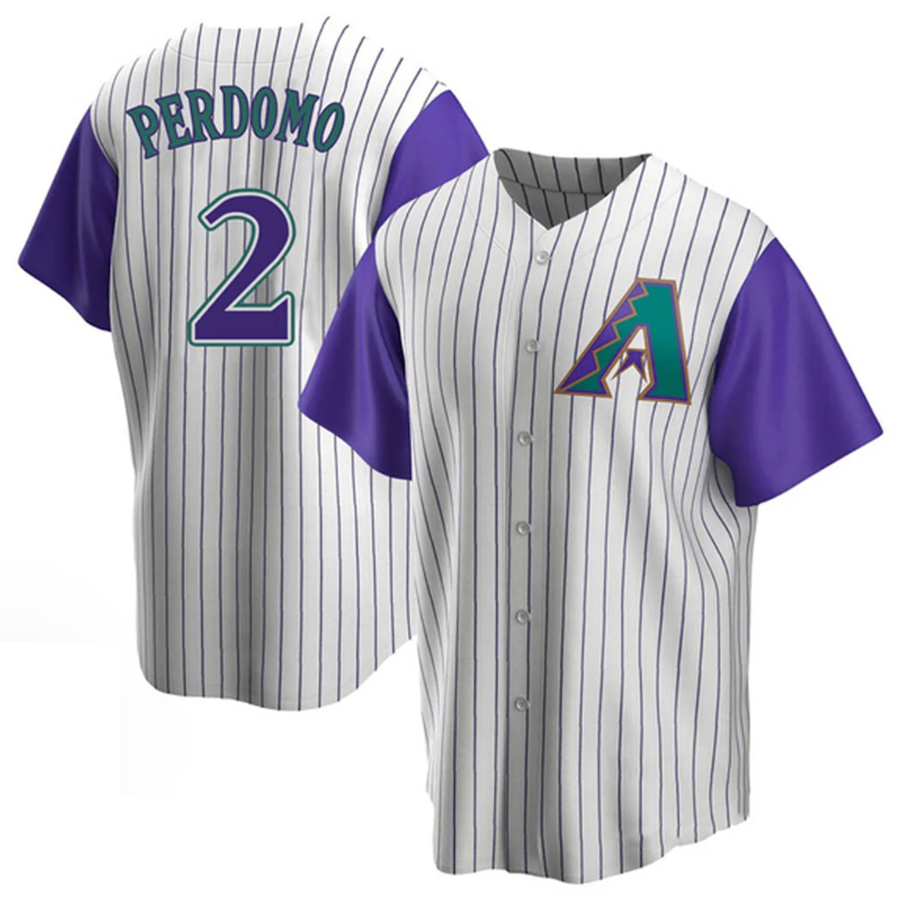 A.Diamondbacks #2 Geraldo Perdomo Player White-Purple Limited Baseball Jerseys