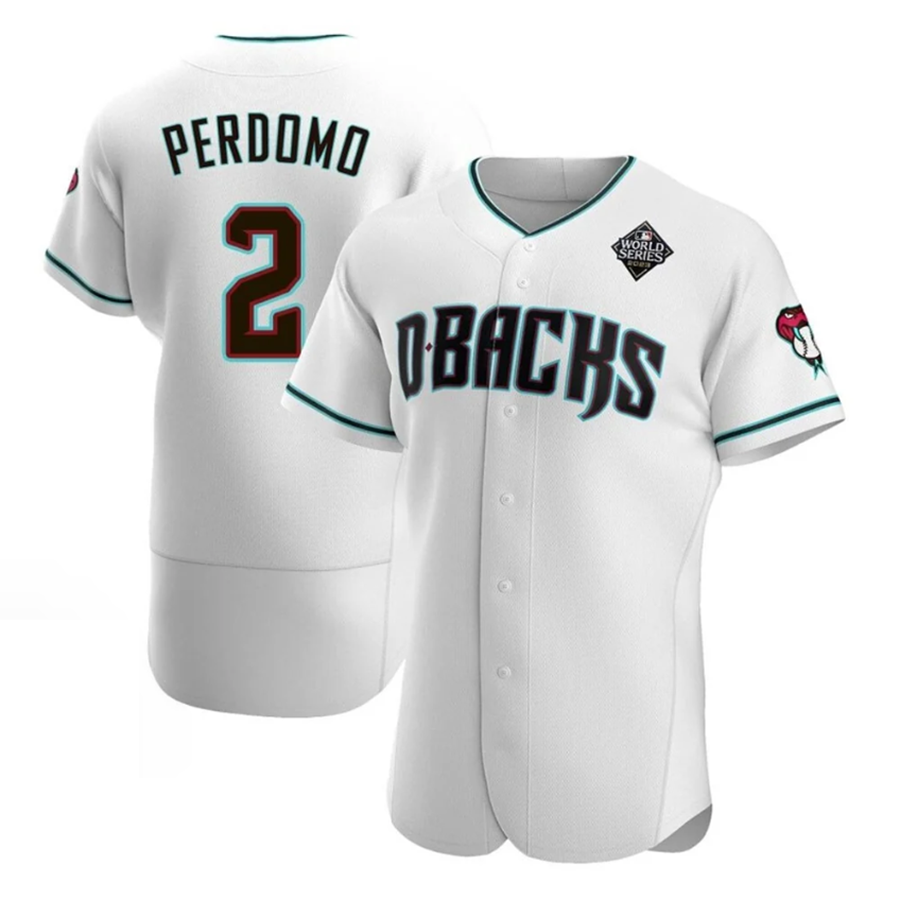 A.Diamondbacks #2 Geraldo Perdomo Player White Replica Elite Baseball Jerseys
