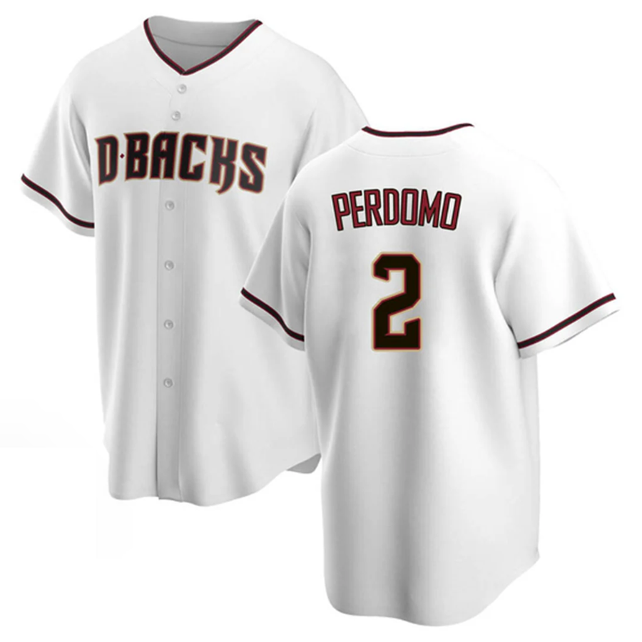 A.Diamondbacks #2 Geraldo Perdomo Player White Replica Game Baseball Jerseys