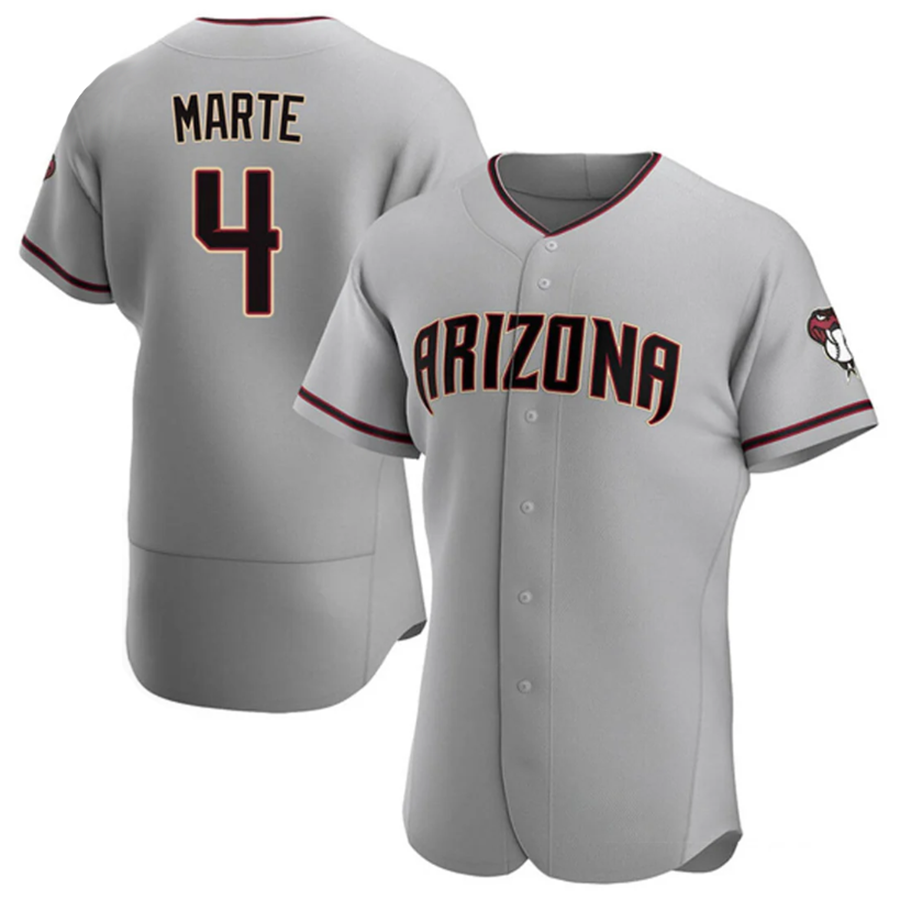A.Diamondbacks #4 Ketel Marte Player Gray Limited Elite Baseball Jerseys