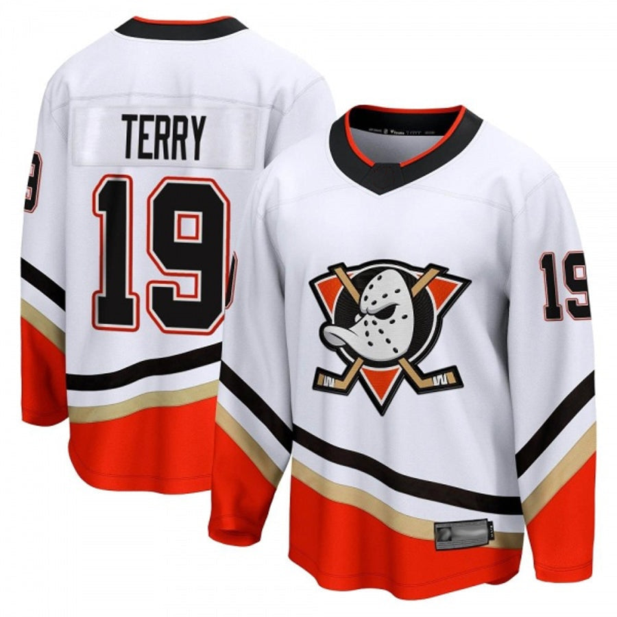A.Ducks #19 Troy Terry Player Fanatics Special Edition Breakaway White Hockey Jerseys