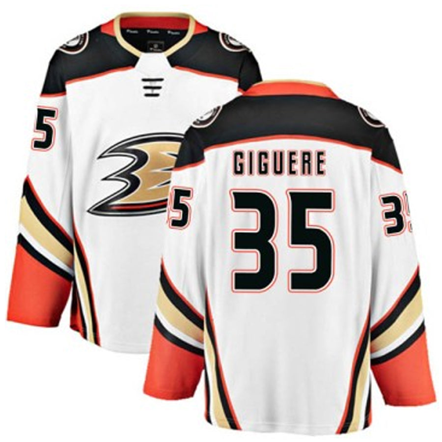 A.Ducks #35 Jean-Sebastien Giguere Player Fanatics Breakaway White Hockey Jerseys