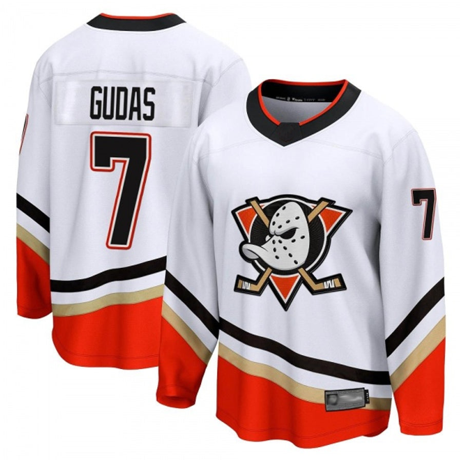 A.Ducks #7 Radko Gudas Player Fanatics Special Edition Breakaway White Hockey Jerseys