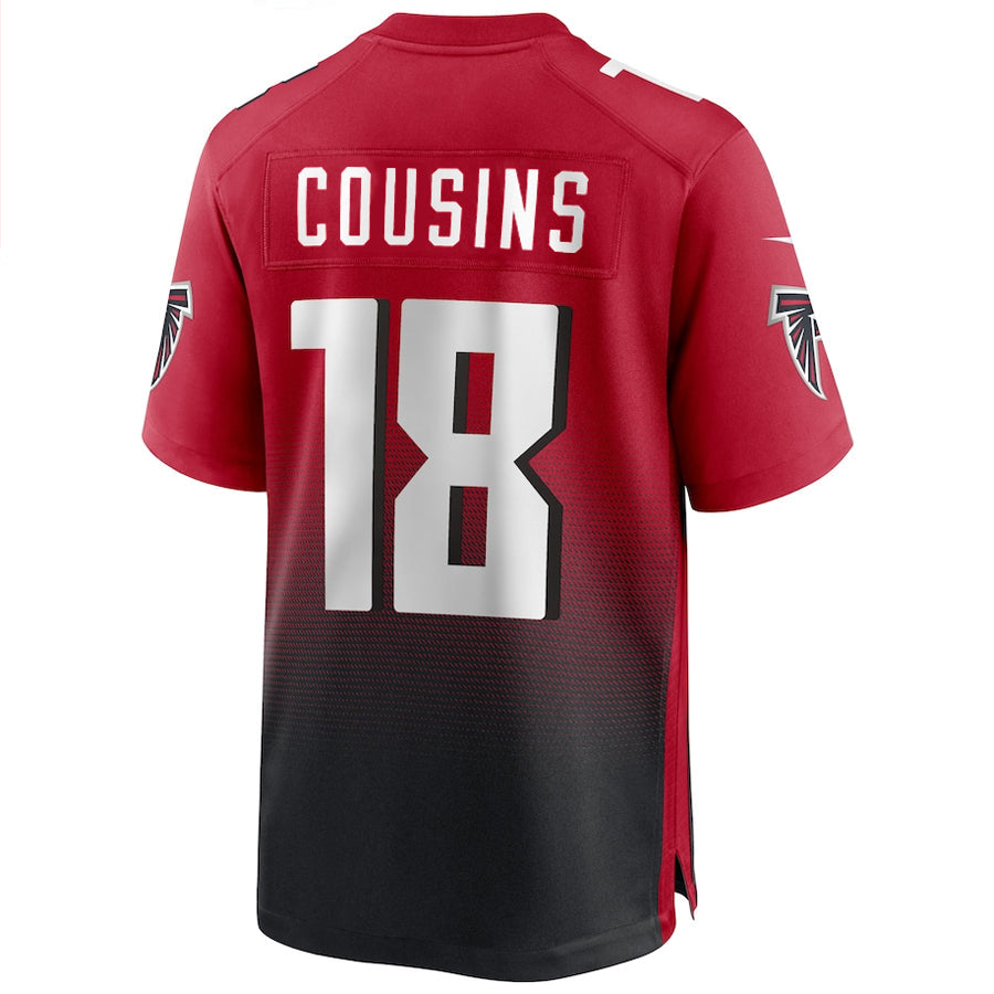 A.Falcons #18 Kirk Cousins Player Red Home Game Football Jerseys