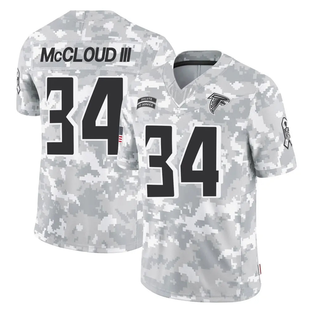 A.Falcons #34 Ray-Ray McCloud III Player Arctic Camo Salute to Service Limited Football Jerseys