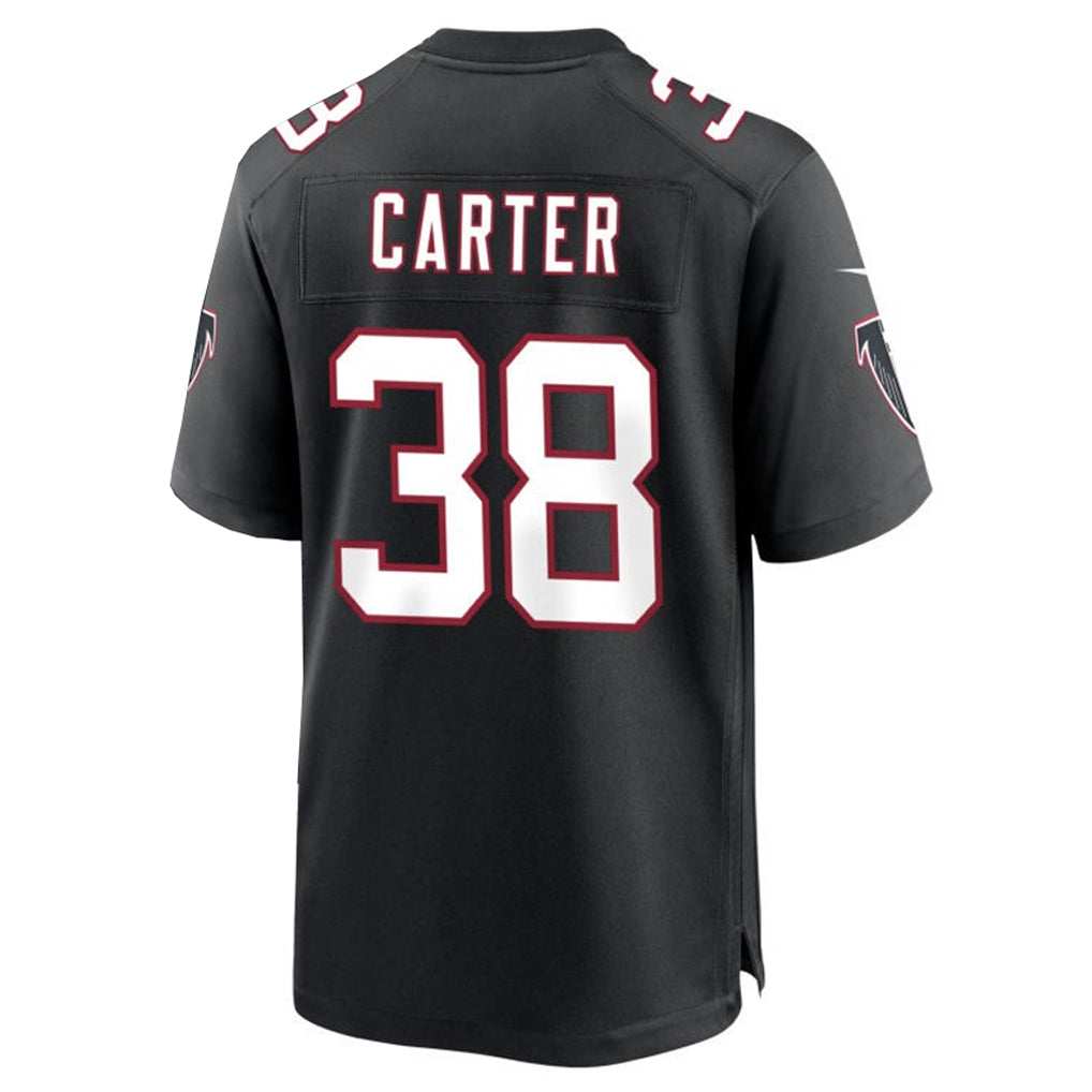 A.Falcons #38 Nathan Carter Player Throwback Black Game Football Jerseys