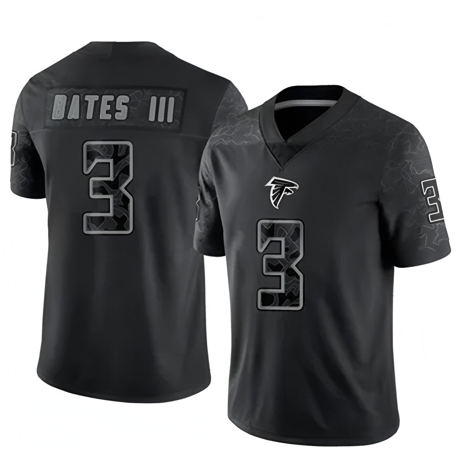 A.Falcons #3 Jessie Bates III Player Black RFLCTV Limited Football Jerseys