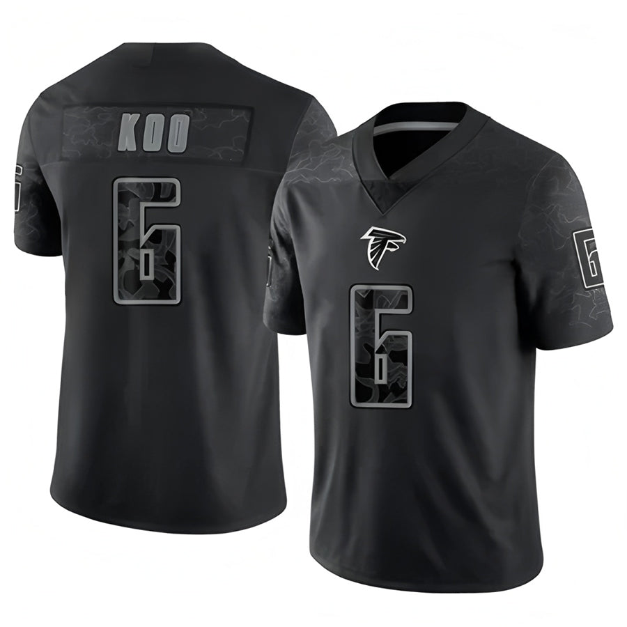 A.Falcons #6 Younghoe Koo Player Black RFLCTV Limited Football Jerseys