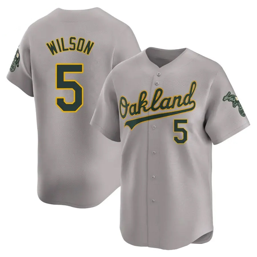 Athletics #5 Jacob Wilson Player Gray Limited Elite Baseball Jerseys