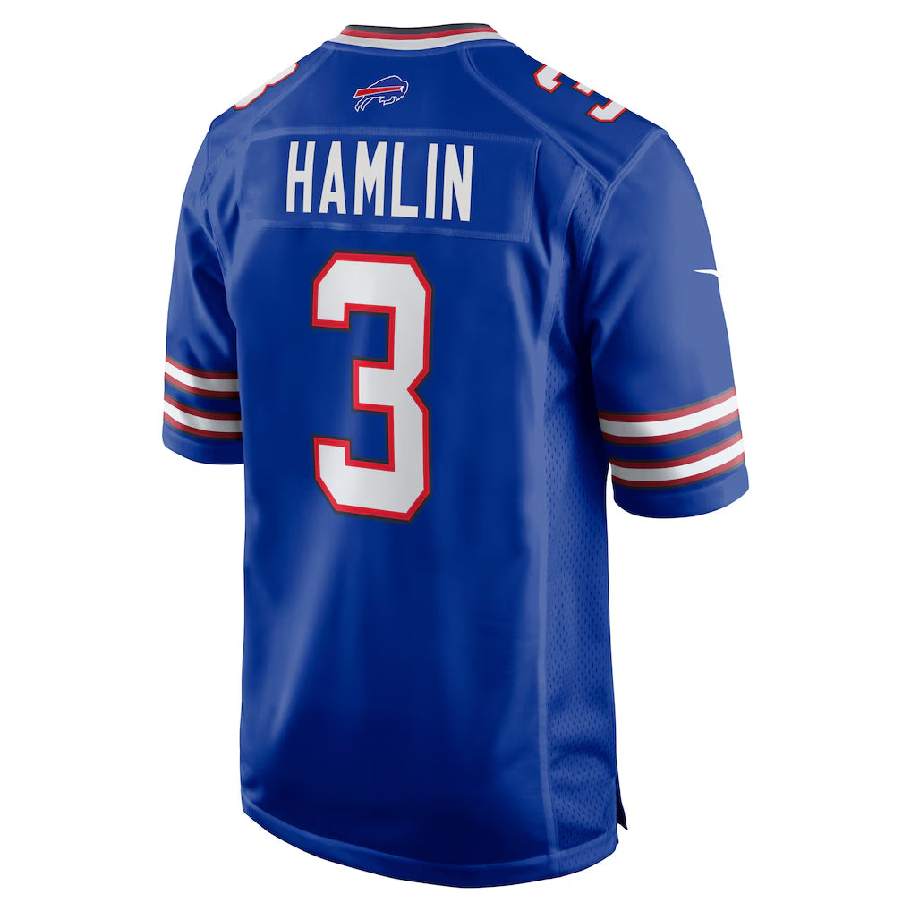 B.Bills #3 Damar Hamlin Player Royal Home Game Football Jerseys