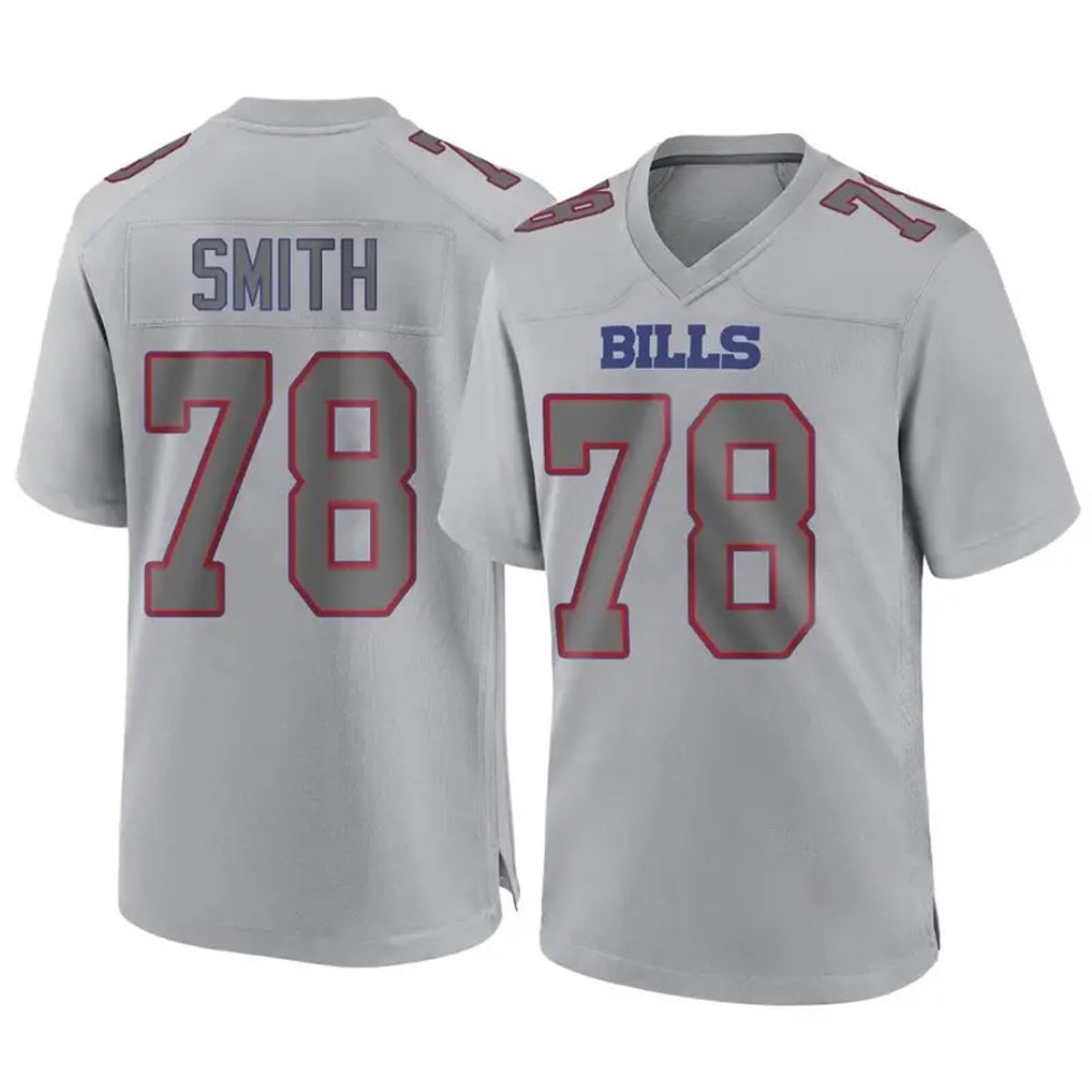 B.Bills #78 Bruce Smith Player Gray Game Football Jerseys