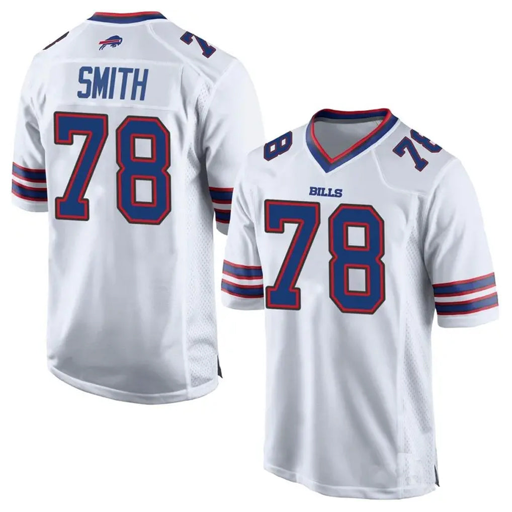 B.Bills #78 Bruce Smith Player White Home Game Football Jerseys