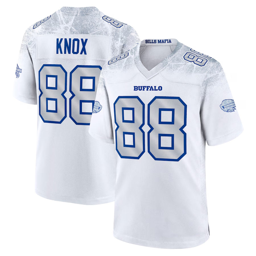 B.Bills #88 Dawson Knox Player White Rivalries Collection Game Football Jerseys