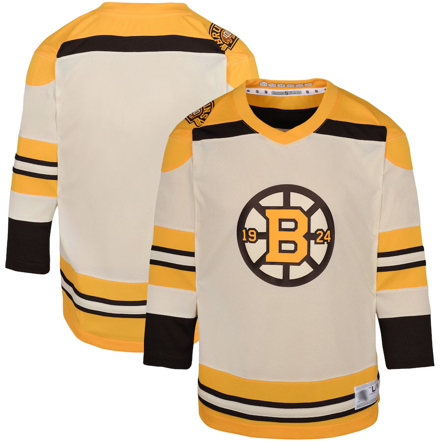 B.Bruins Blank Player Cream Replica Alternate Hockey Jerseys