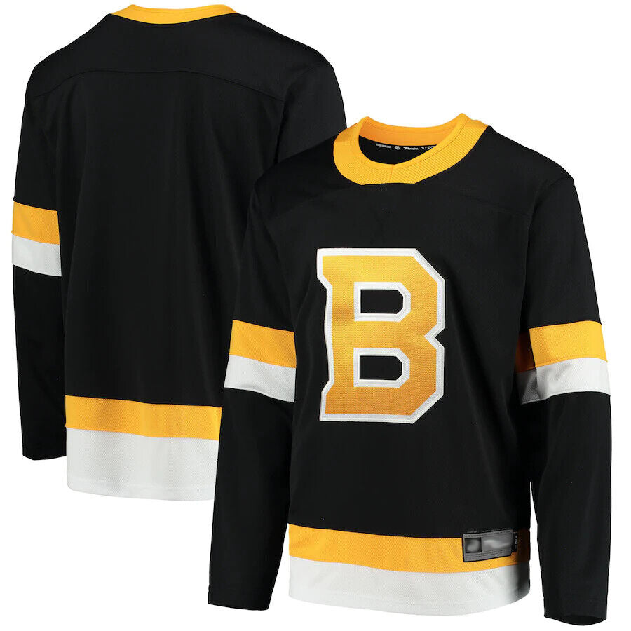B.Bruins Blank Player Fanatics Black Alternate Breakaway Home Hockey Jerseys