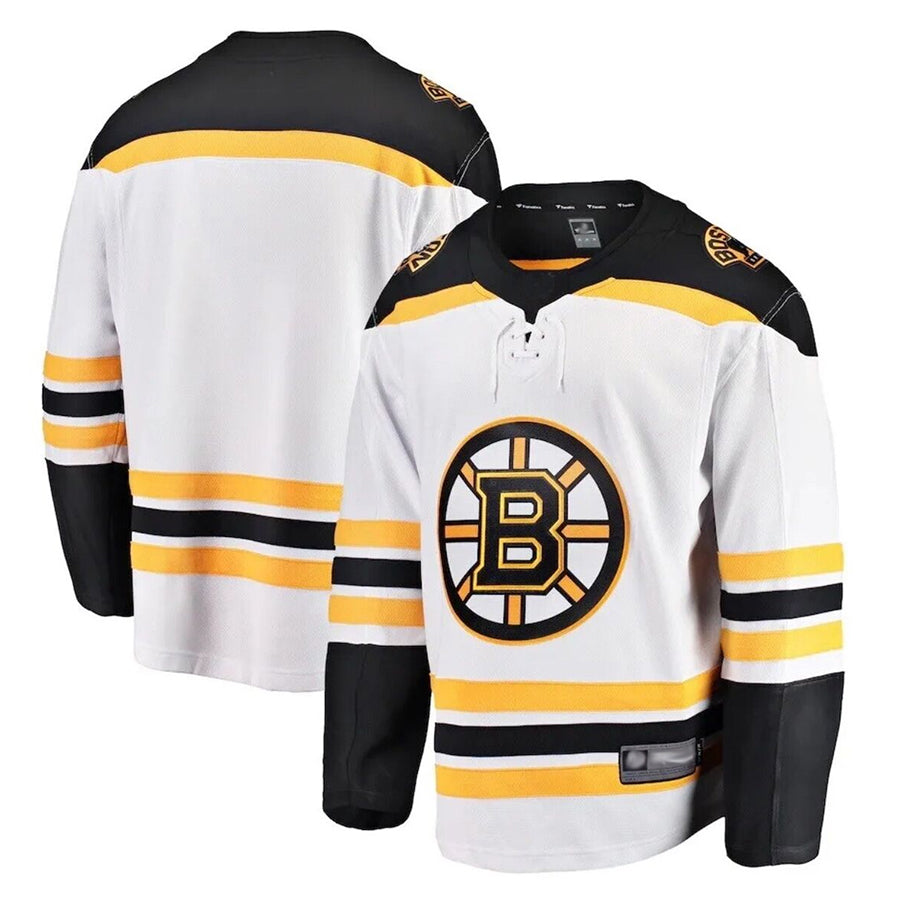 B.Bruins Blank Player Fanatics Breakaway White Hockey Jerseys