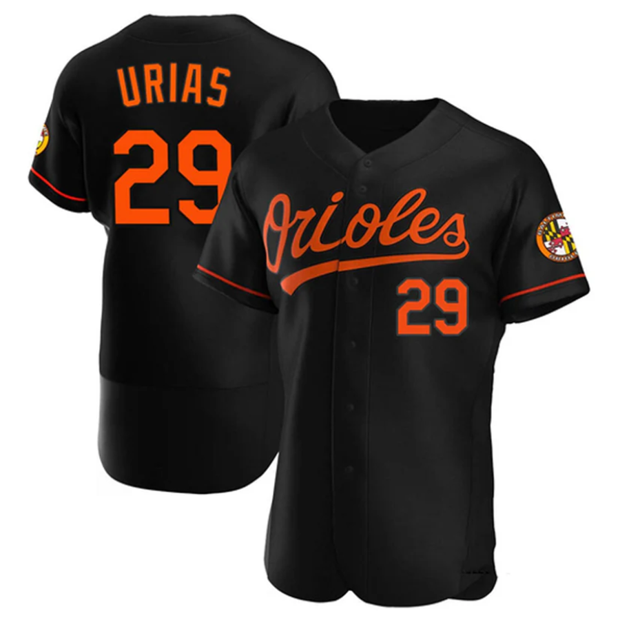 B.Orioles #29 Ram��?n Ur��aas Player Black Home Replica Elite Baseball Jerseys