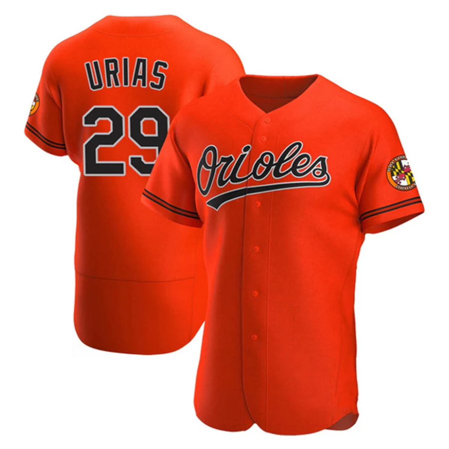 B.Orioles #29 Ram��?n Ur��aas Player Orange Home Replica Elite Baseball Jerseys