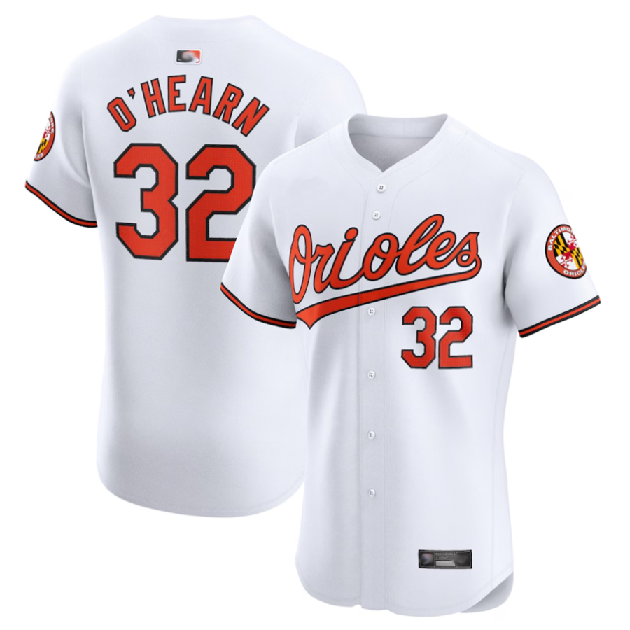 B.Orioles #32 Ryan O'Hearn Player White Home Limited Elite Baseball Jerseys