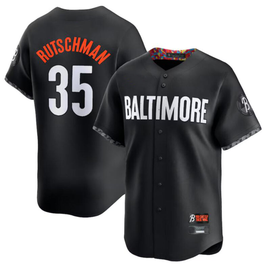 B.Orioles #35 Adley Rutschman Black City Connect Limited Player Jersey American Stitched Baseball Jerseys