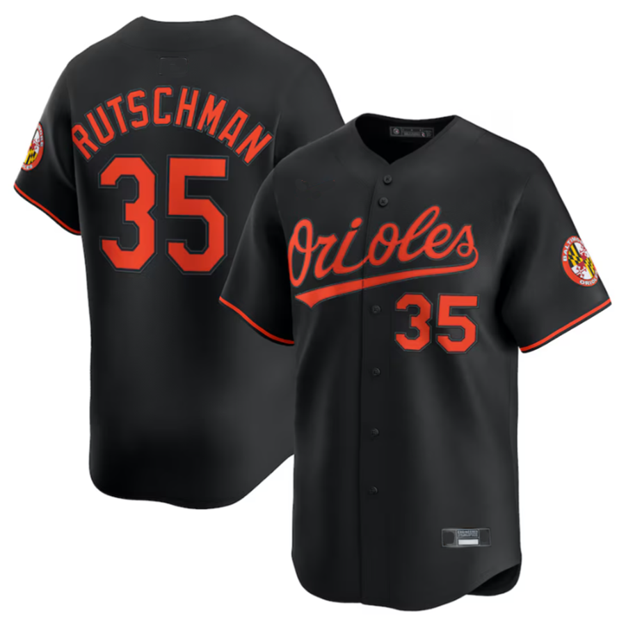 B.Orioles #35 Adley Rutschman Black Limited Player Game Jersey American Stitched Baseball Jerseys