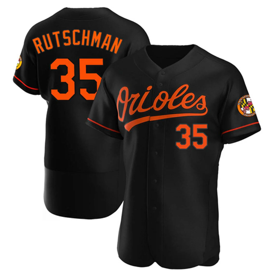 B.Orioles #35 Adley Rutschman Player Black Limited Elite Stitched Baseball Jerseys
